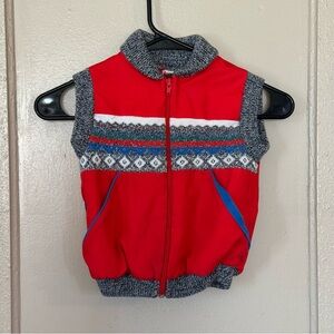 VTG‎ Toddler Red & Gray Knit Puffer Jacket Fall & Winter Clothing